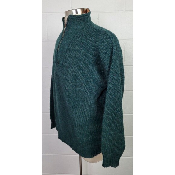 Vintage‎ Orvis Mens Green Flecked Wool Blend 1/4 Sweater Jacket USA Large - Picture 5 of 9